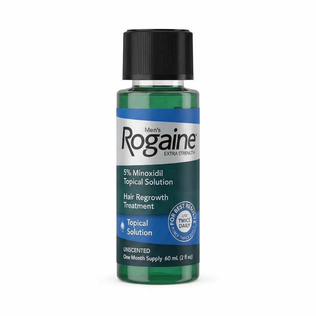 Men’s Rogaine Extra Strength 5% Minoxidil Topical Solution Hair Regrowth Treatment – (1-Month Supply)