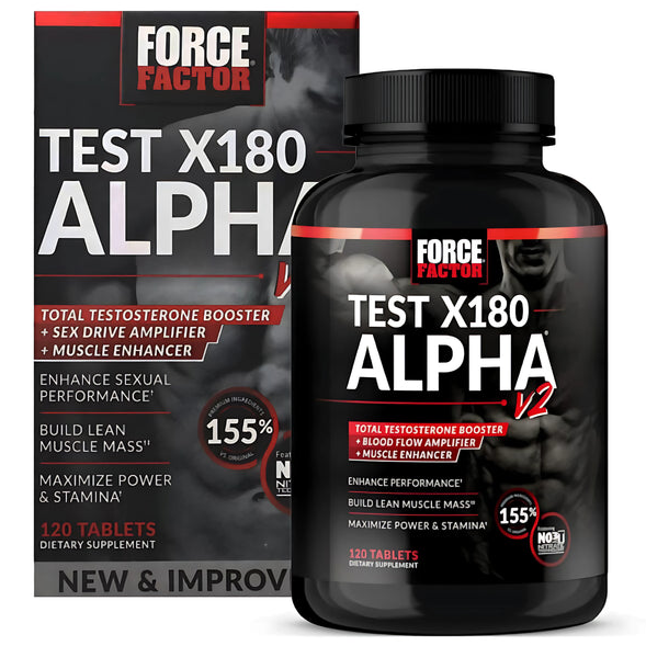 Force Factor Testosterone Test X180 Alpha V2 120 Caps