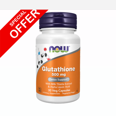 Now Glutathione 500 mg 30 Veg Capsules